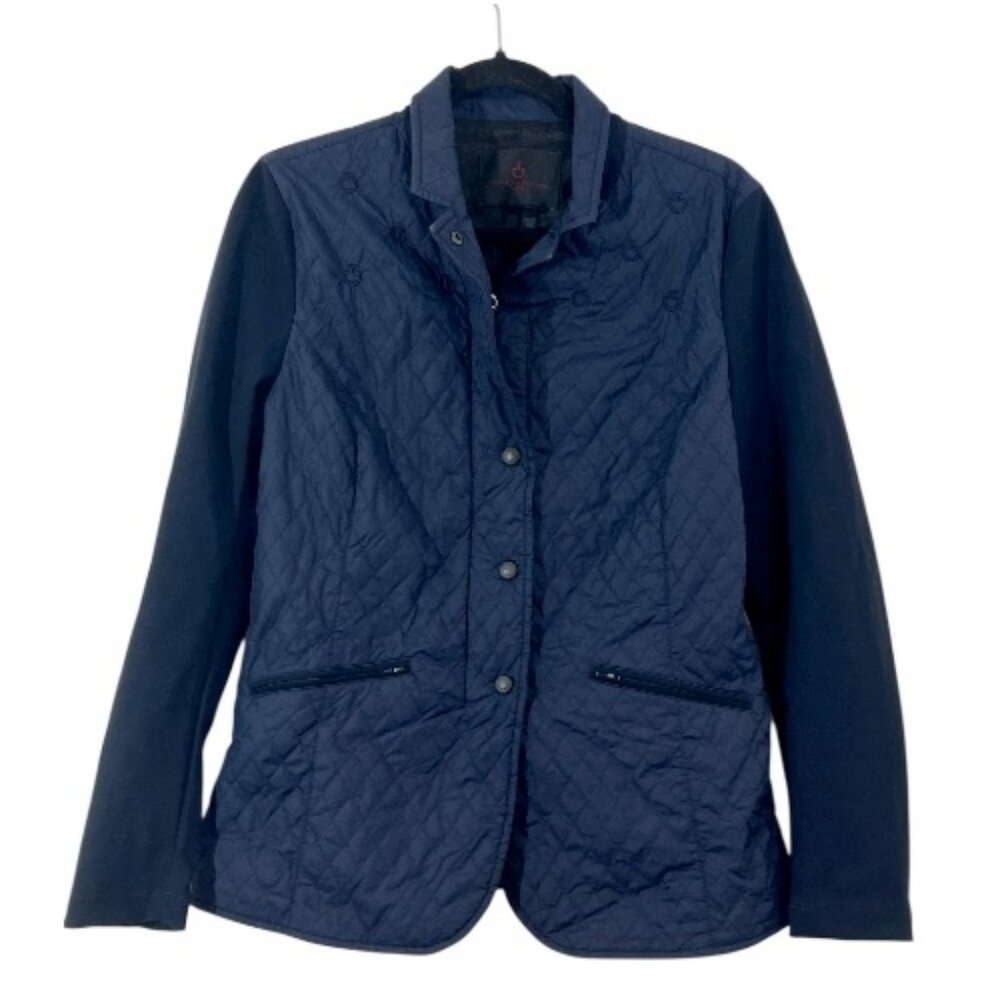 Cavalleria Toscana Embroidered Quilted Equestrian Jacket Blue Size XL Pre-Loved